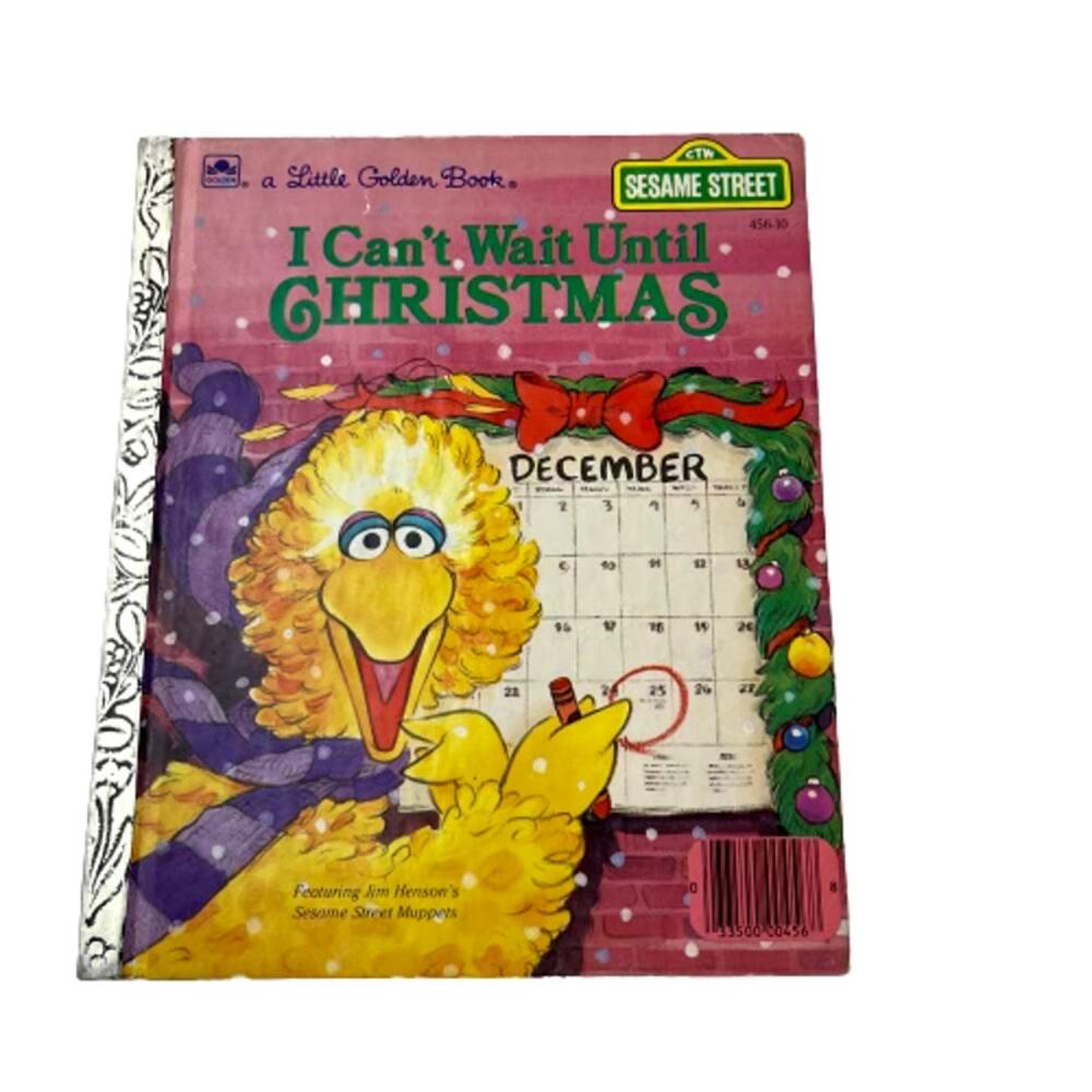 Vintage Little Golden Book "Sesame Street I can't Wait for Christmas" 1989